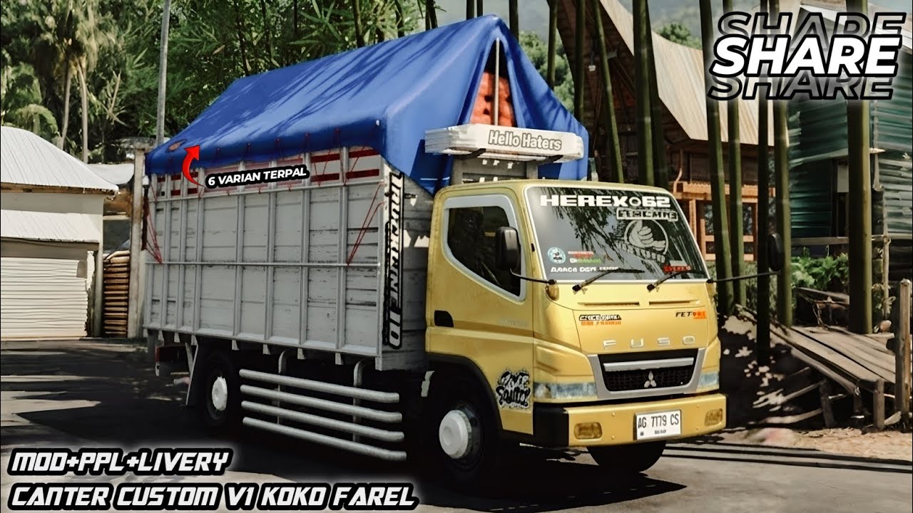 RILIS!!SHARE MOD LIVERY PPL CANTER VAR CUSTOM V1 KOKO FAREL #bussid #modbussidterbaru #liverybussid 