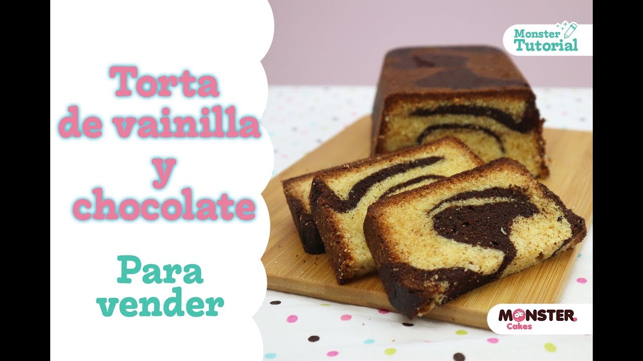TORTA DE VAINILLA Y CHOCOLATE - (MARMOLEADA O VETEADA)
