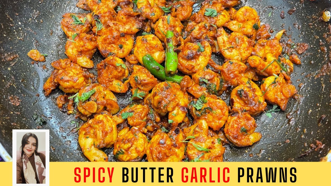 Spicy Butter Garlic Prawns Recipe | Garlic Butter Prawns | Easy Butter Prawn Starter | Gabby Ferns