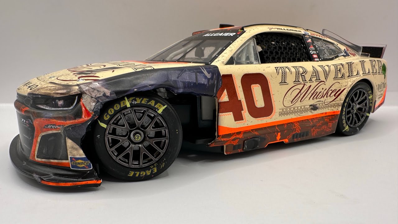 Review: 2025 Justin Allgaier #40 Traveller Whiskey Daytona 500 Raced 1/24 NASCAR Diecast Sound Base