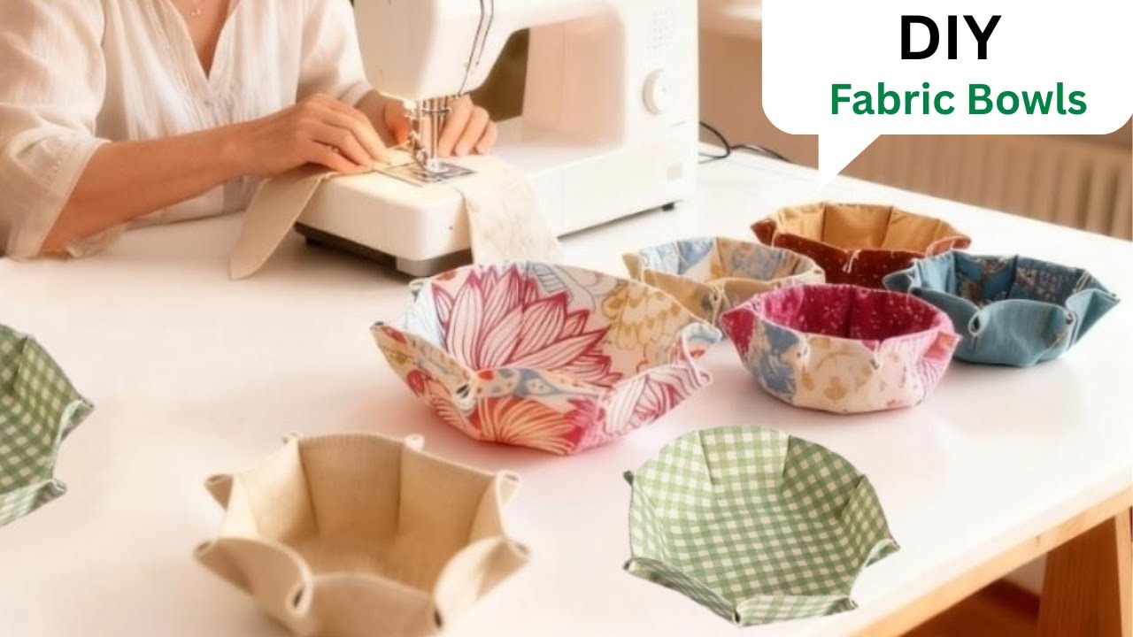 DIY Fabric Trays - Easy to Make Fabric Bowls - Wonderful Gift Idea from Fabric Scraps.