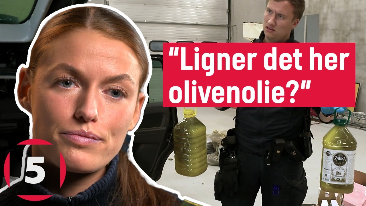 Grænsepolitiet finder stoffer skjult i olivenolie?! | Grænsepolitiet | Kanal 5 Danmark