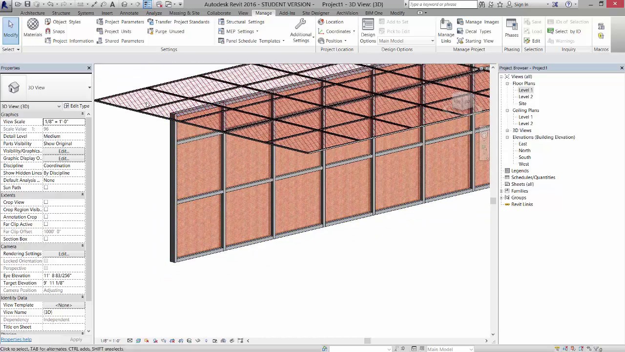 03 Revit Mesh Перфорированная сетчатая панель навесного типа