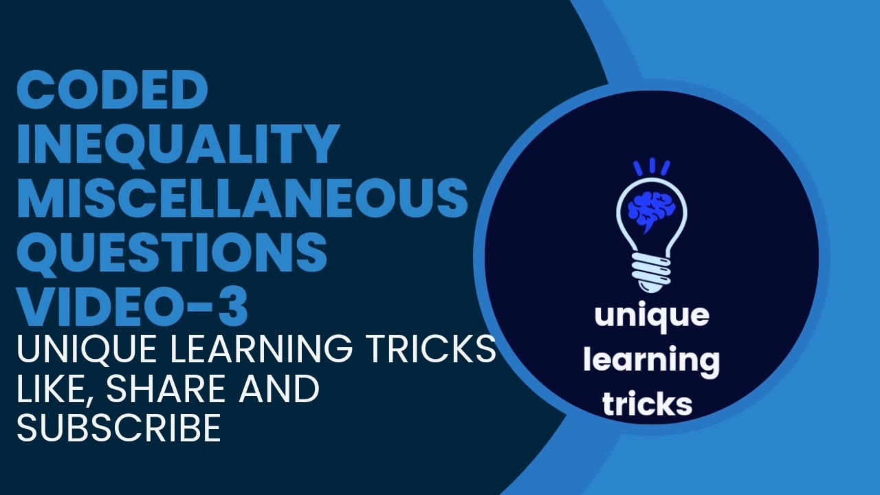 coded inequality miscellaneous questions || video-3 || For banking,ssc and state exams ||