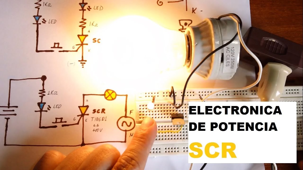 ✅ Prueba de SCR (Tiristor) encendiendo Bombillo y enclavar circuito.