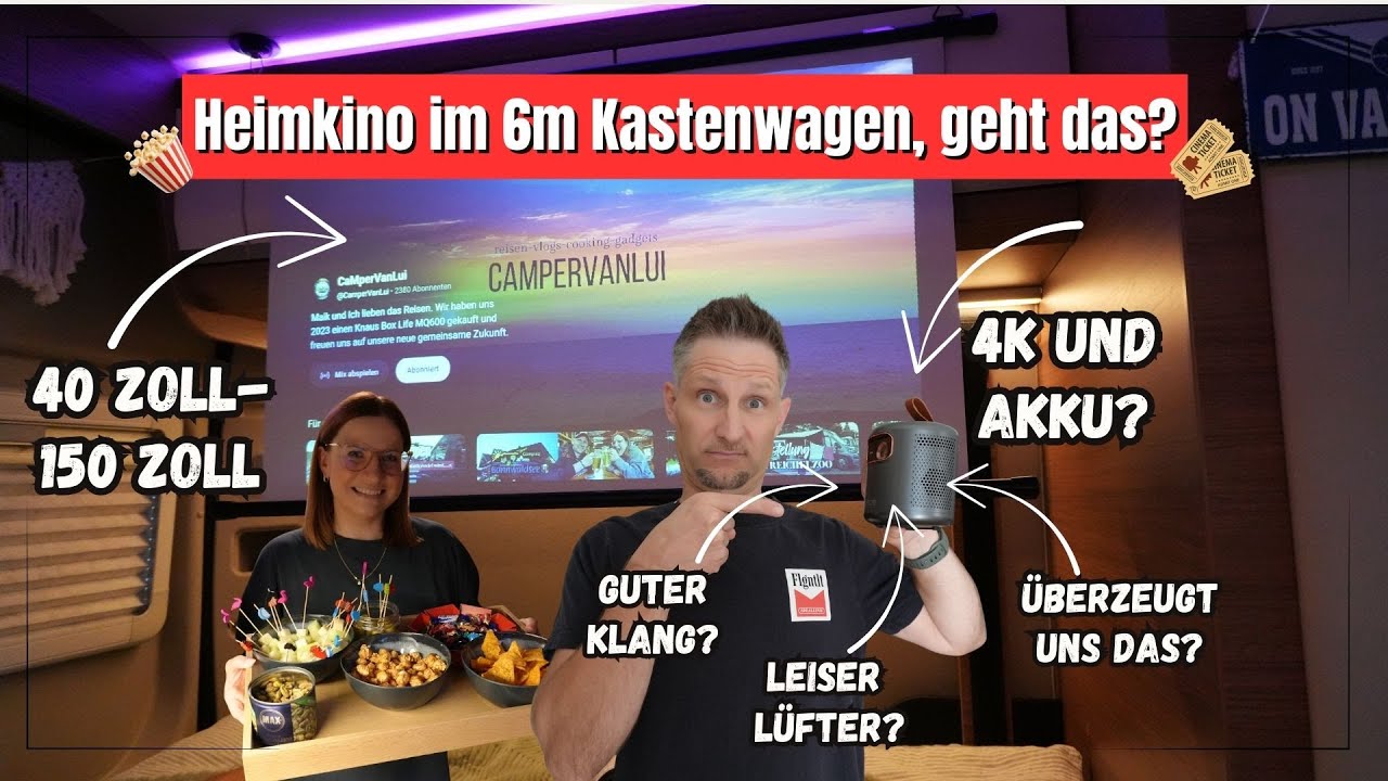 kann ein Mini-Beamer im Camper die Satellitenschüssel ersetzen? ETEO Dolphin Beamer Google TV HD