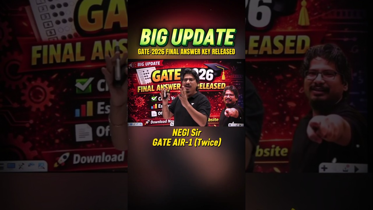 📢 GATE 2026 Final Answer Key Out for All Papers #GATE2026 #NEGIsir #NEGI10