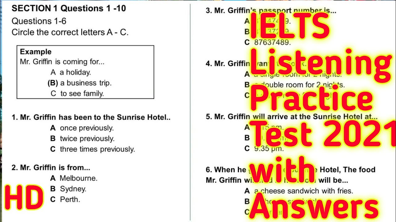 Mr. Griffin is coming for IELTS Listening | IELTS LISTENING | IELTS LISTENING TEST 2021 WITH ANSWERS