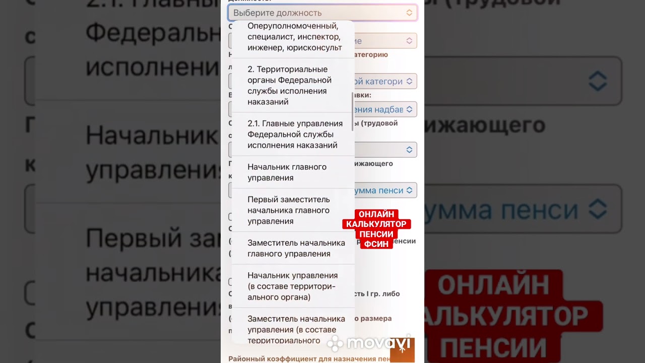Онлайн расчет пенсии сотрудника ФСИН на портале  