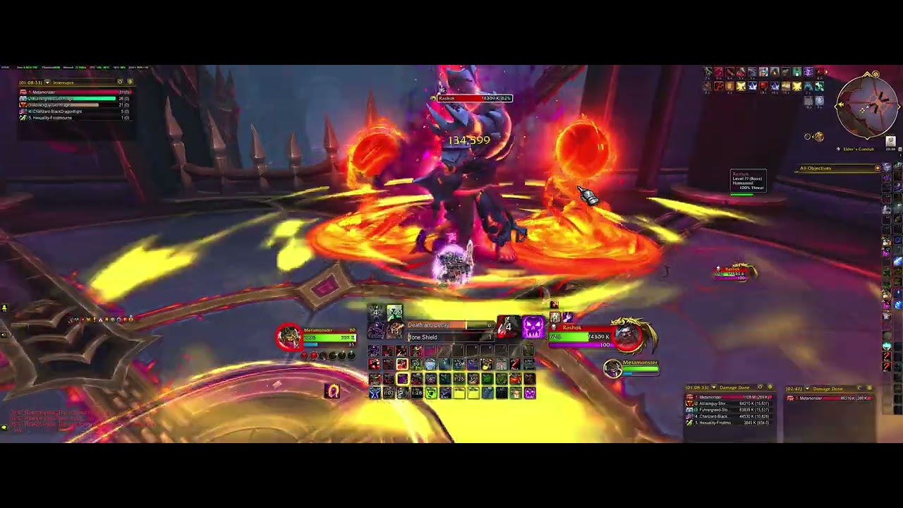 Solo Blood Death Knight vs Aberrus, the Shadowed Crucible, Rashok, the Elder Mythic Kill