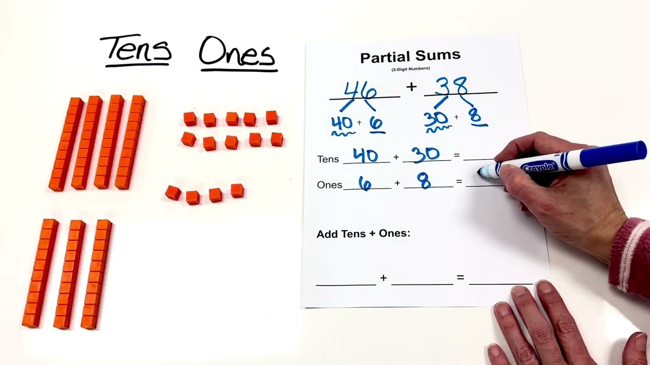 Partial Sums 2-digit + 2-digit (Example 2)