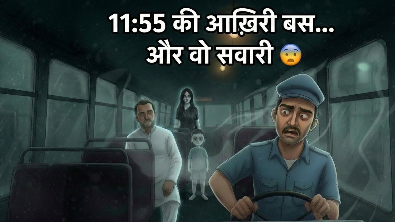 “11:55 की आख़िरी बस… और वो सवारी 😨”