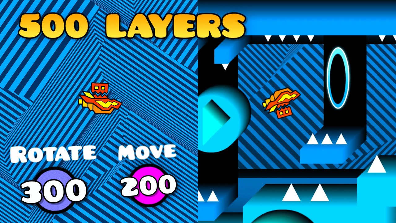 Создание уровня Geometry Dash с 500 слоями