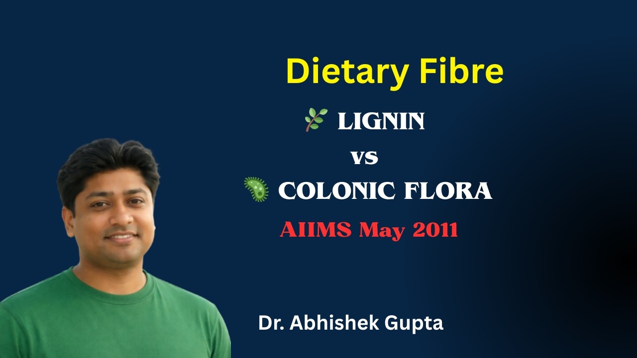 🌿 Lignin NOT Degraded by Colonic Flora? 🤯 | Dietary Fibre | 🚨AIIMS May  2011 | Dr. Abhishek Gupta