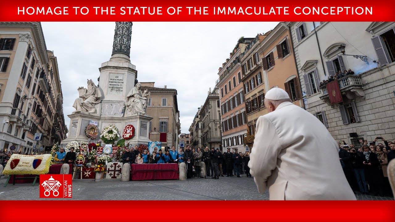 December 8 2024 Homage to the Statue of the Immaculate Conception -  Pope Francis