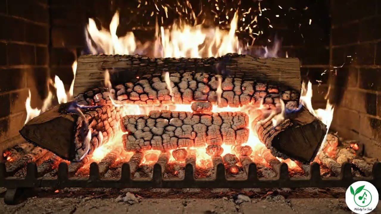 Deep Relaxation Fireplace Night🔥 | Burning Logs, Crackling Sounds, Pure Calm