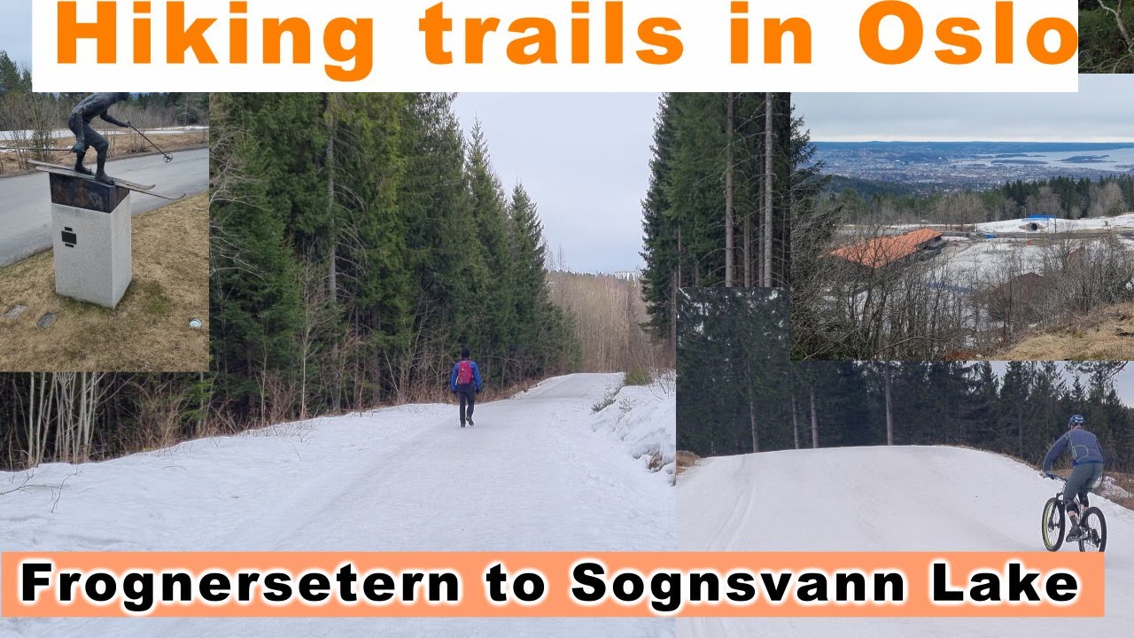 Hiking trail in Oslo || Frognerseteren to Sognsvann Lake || Hiking in Winter