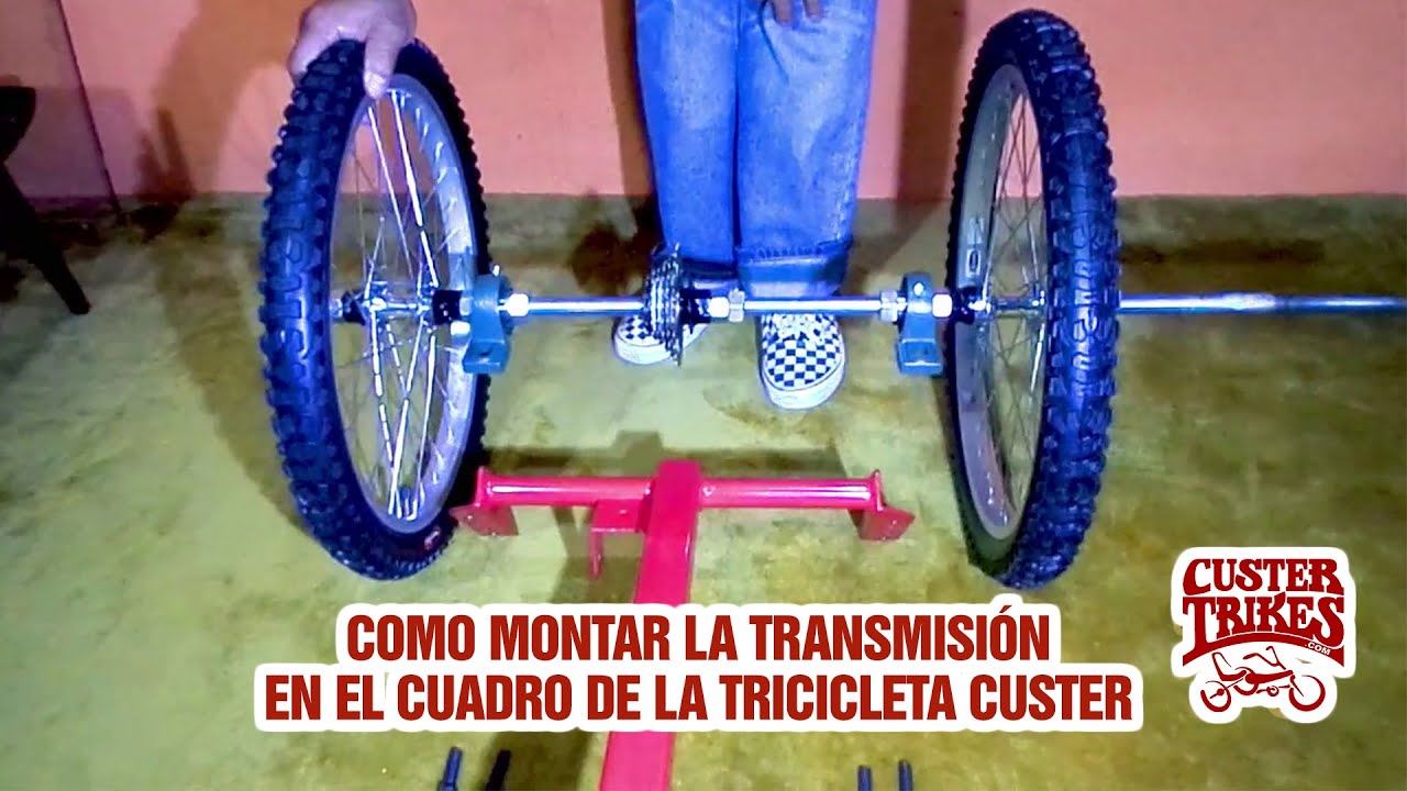 Como montar la transmisión en el cuadro de la tricicleta custer