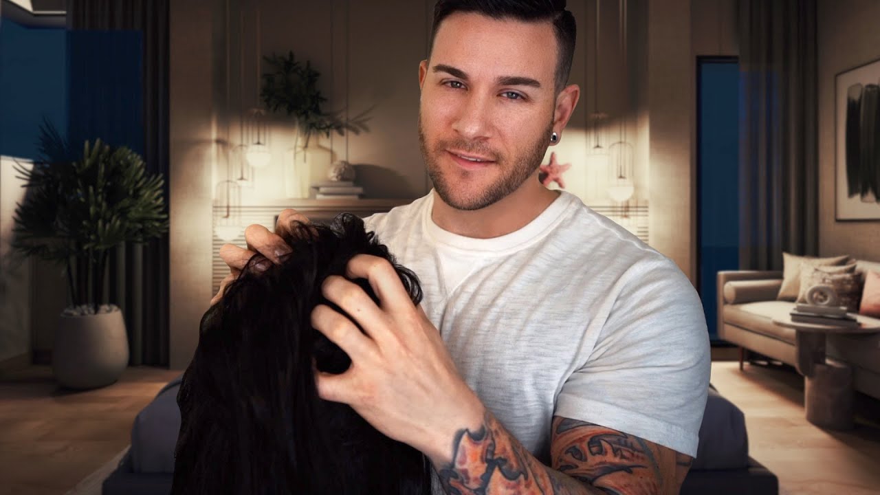 ASMR | Brain Melting Hair Play | Massage/Scratching/Pulling | Male No Talking