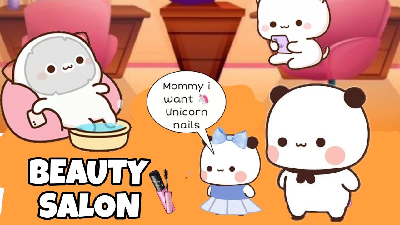 Peachu & Kiwi went to Beauty Salon 💄| Peach Goma | Bubu Dudu | Panda Bear cats| KittensIsland