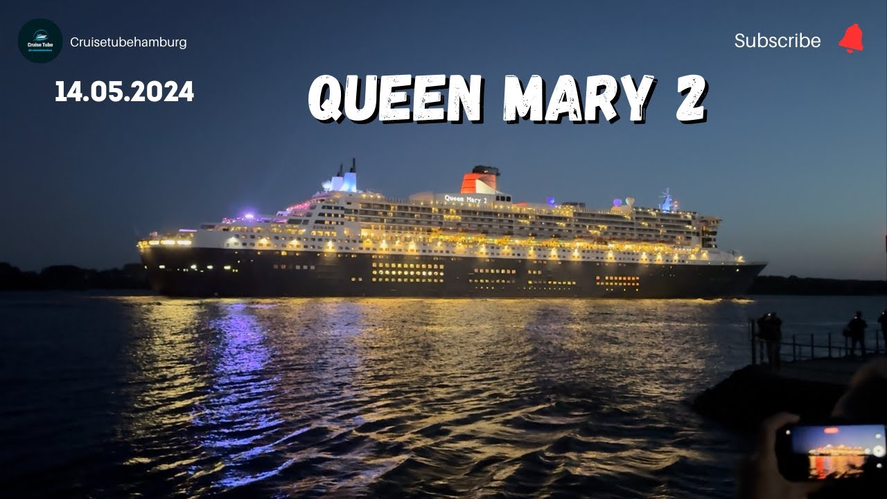 Auslaufen der Queen Mary 2 aus Hamburg bei Sonnenuntergang – Ein beeindruckender Anblick!