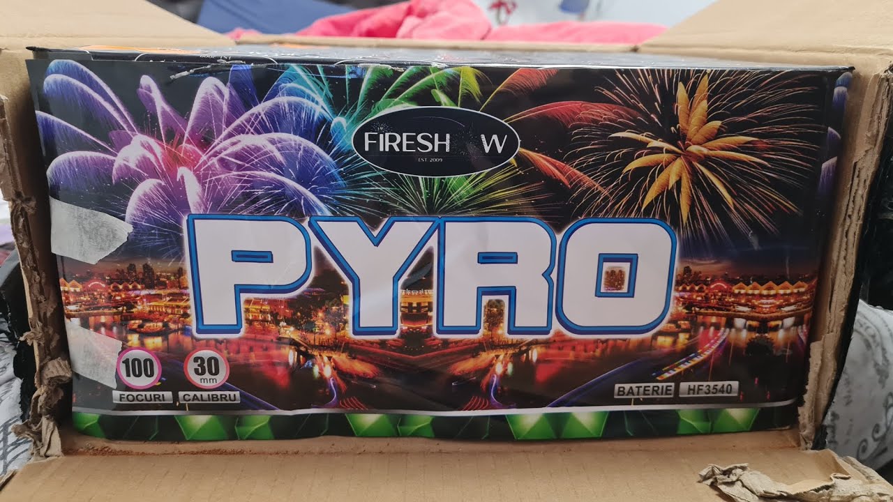 Baterie fireshow PYRO 100f 30mm HF3540 compilatie revelion