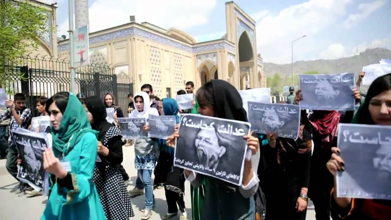 Afghan activists protest violence against women