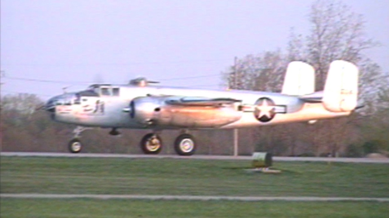 Vintage old airplanes B25 Mitchell Bomber Different models Taxi Take off Best