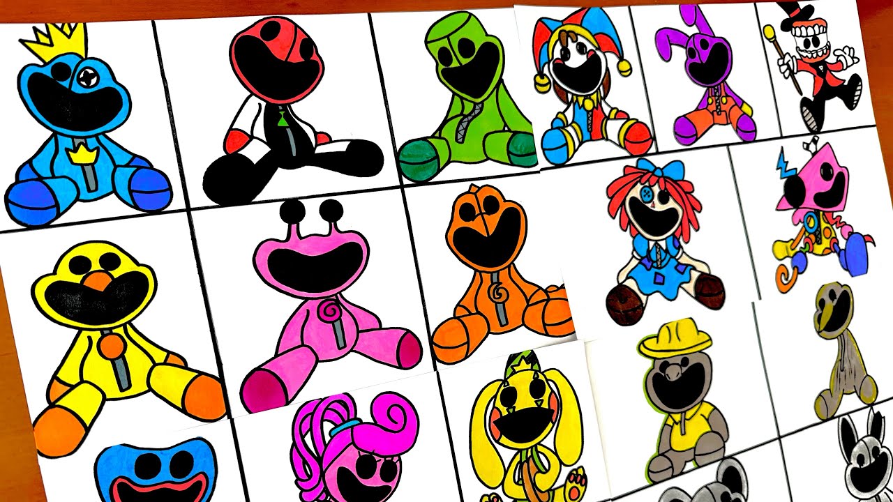 Drawing POPPY PLAYTIME 3 ALL CRITTERS In Different Style!