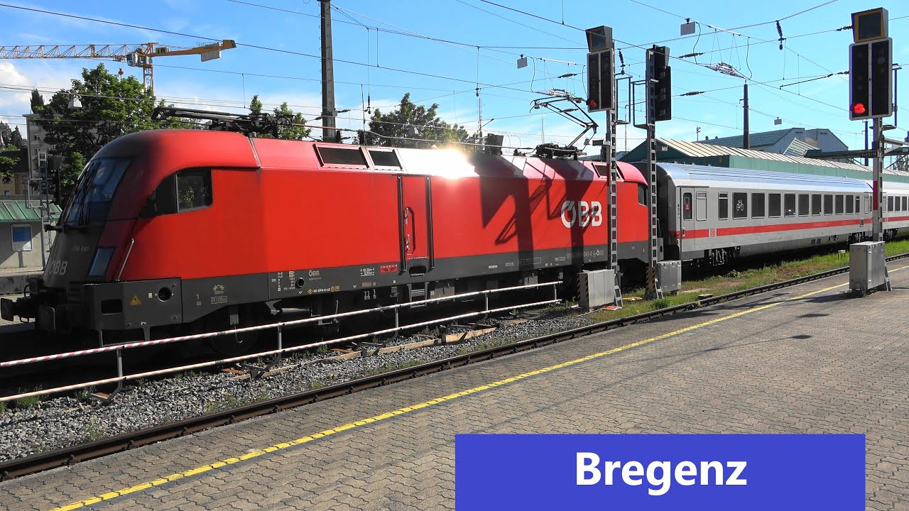 Bregenz Bahnhof:🇦🇹🇩🇪🇨🇭Internationaler Bahnverkehr mit IC890/ RJ890, EC Zürich🔁München, thurbo, IC119