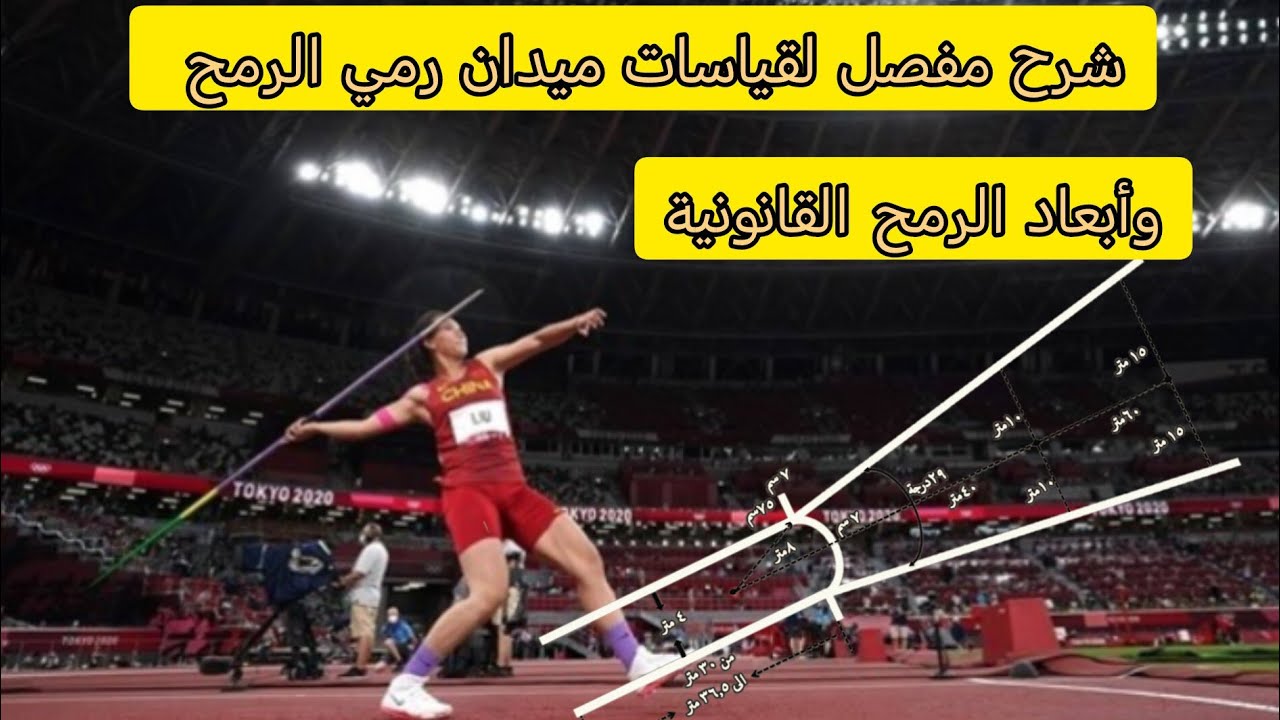 شرح مفصل لقياسات ميدان رمي الرمح وأبعاد الرمح القانونية