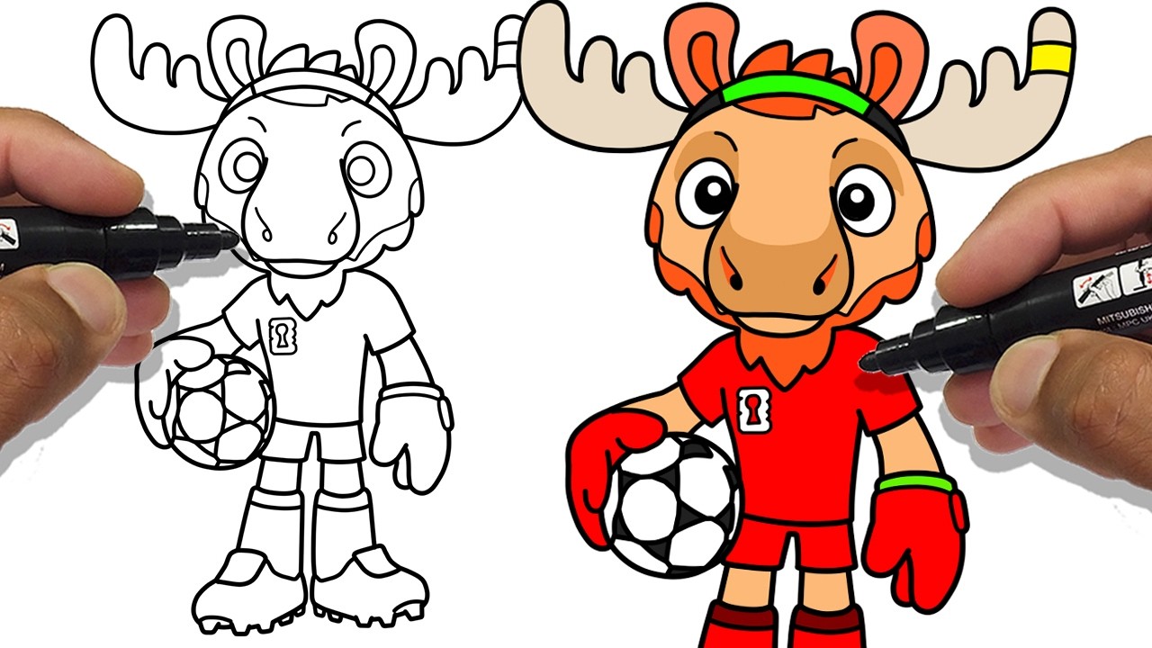 How to DRAW MASCOT CANADA - FIFA World Cup 2026 - VERY EASY