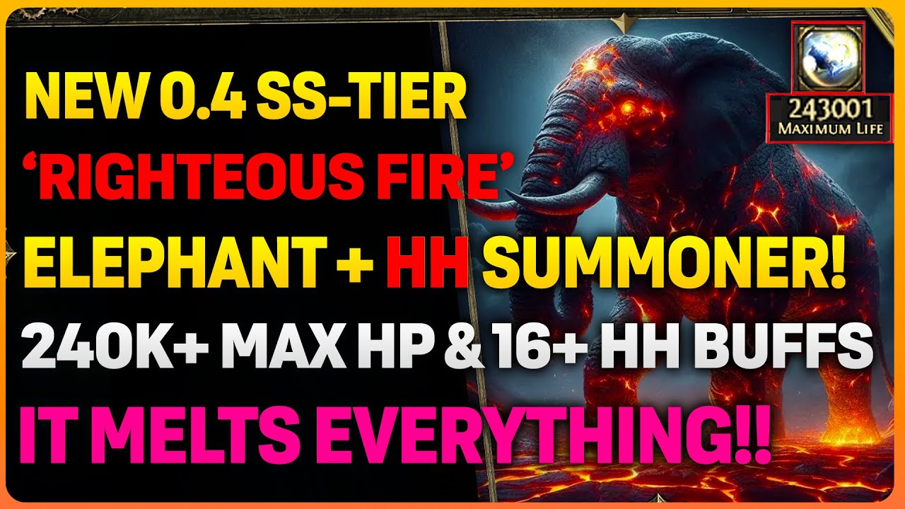 NEW 0.4 'RIGHTEOUS FIRE' Elephant HEADHUNTER Summoner! | 16+ Rare MOD Buffs
