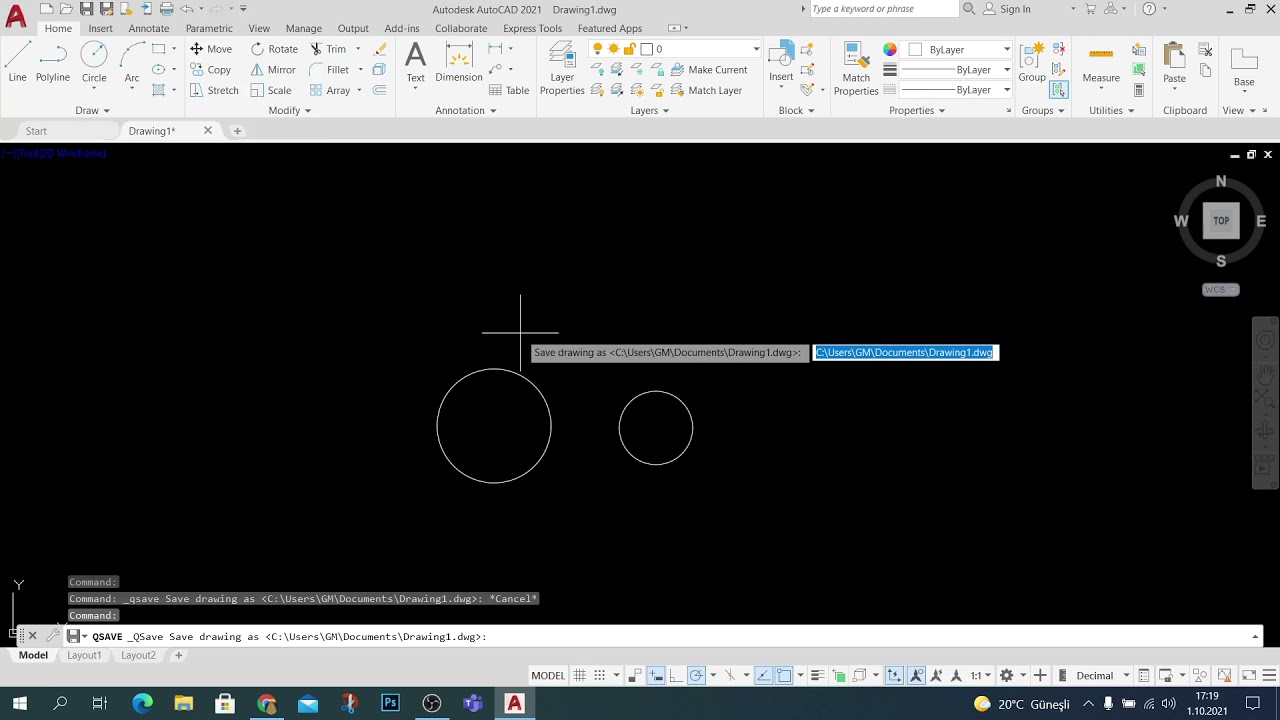AutoCAD İpuçları (Püf Noktaları): Kaydetme (Save) Penceresinin Kaybolma Durumu  ve Çözümü (Filedia)