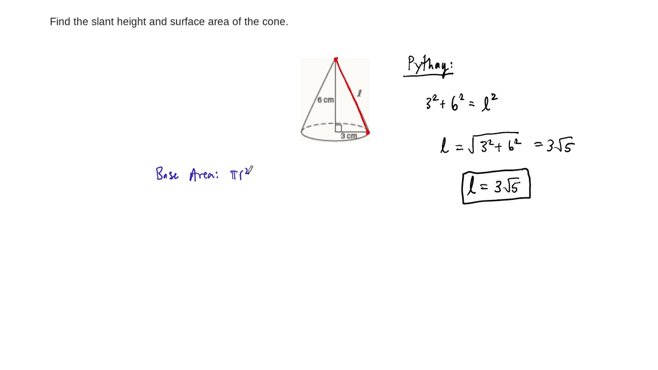 Example: Slant Height of a Cone