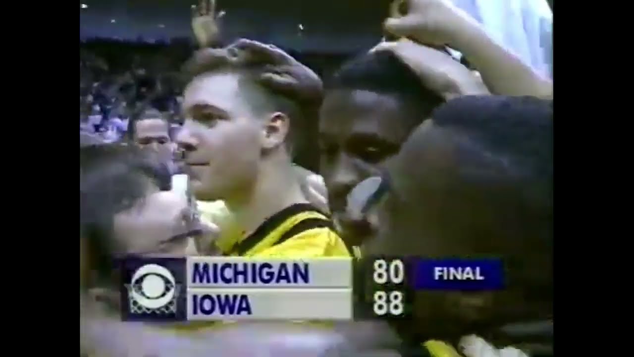 #9 Iowa Hawkeyes vs #5 Michigan Wolverines - 1st Home BB Game after Chris Street's Death 1/31/1993