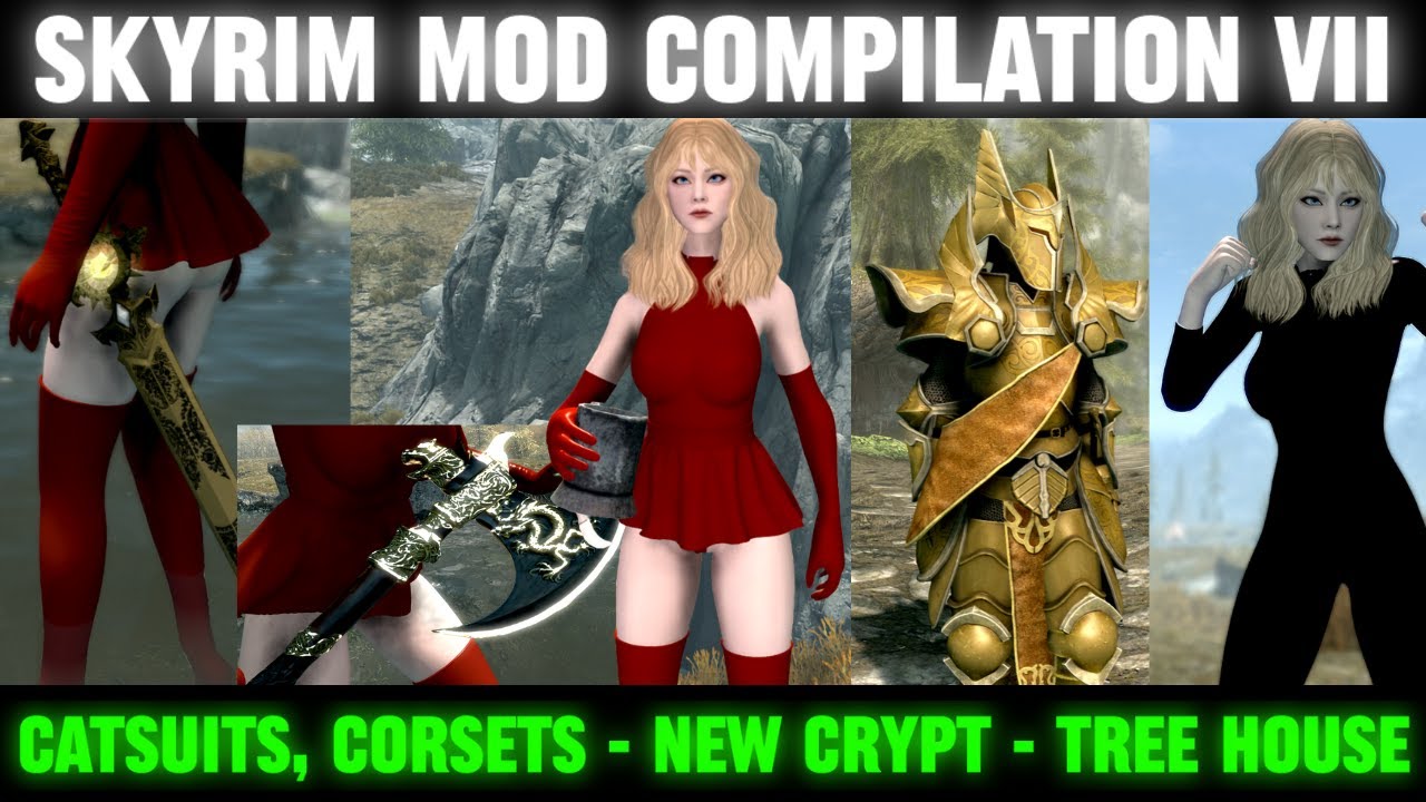 Skyrim Mods Compilation 7 - Catsuits/Corsets, Tree House, New Crypt | The Elder Scrolls V: Skyrim