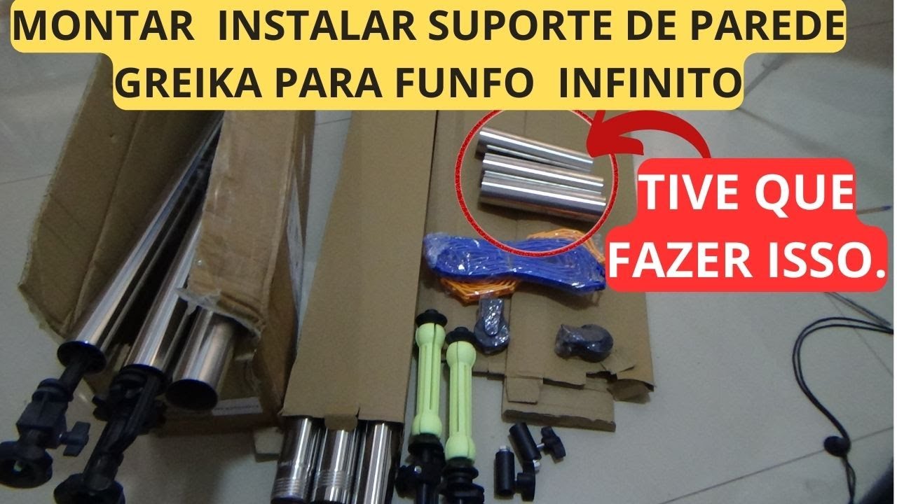 INSTALAR MONTAR SUPORTE DE PAREDE GREIKAR  PARA FUNDO INFINITO.