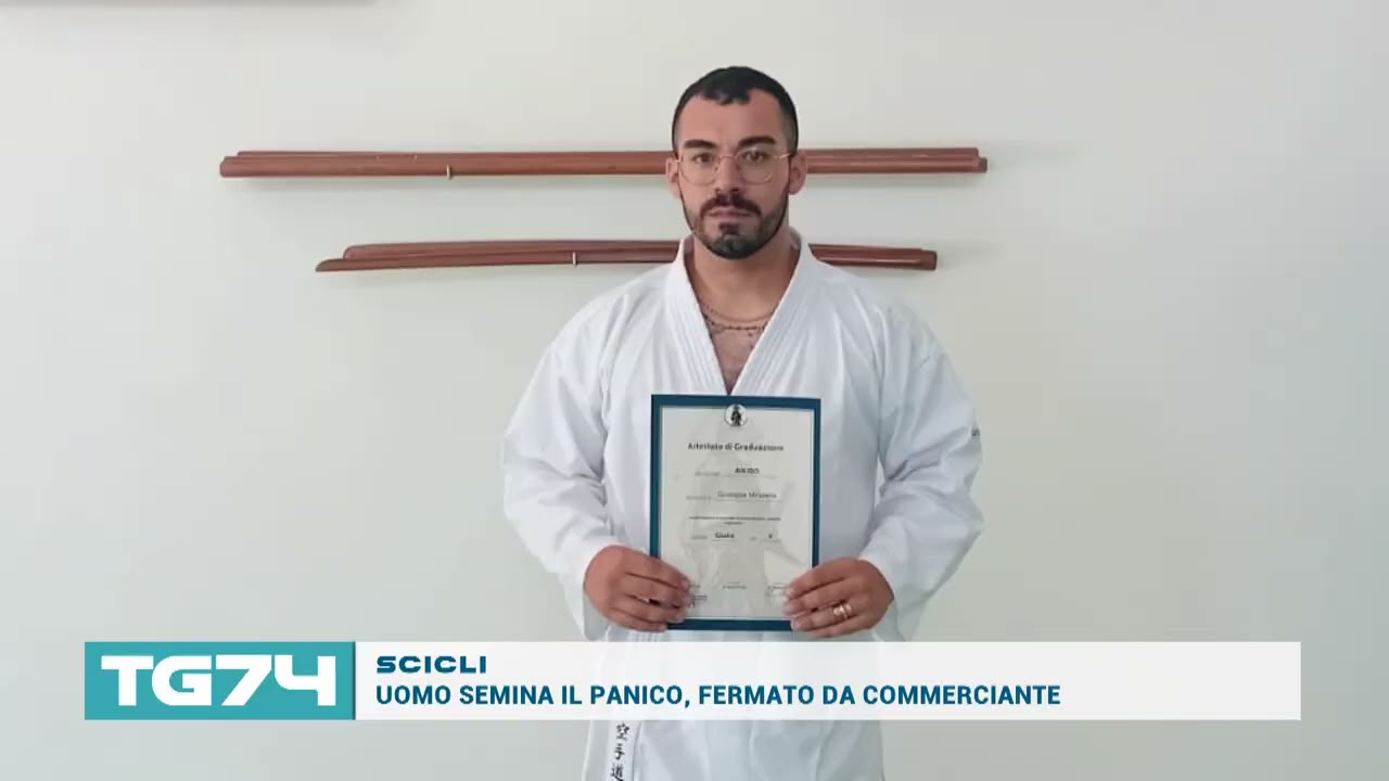 SCICLI - UOMO SEMINA IL PANICO, FERMATO DA COMMERCIANTE