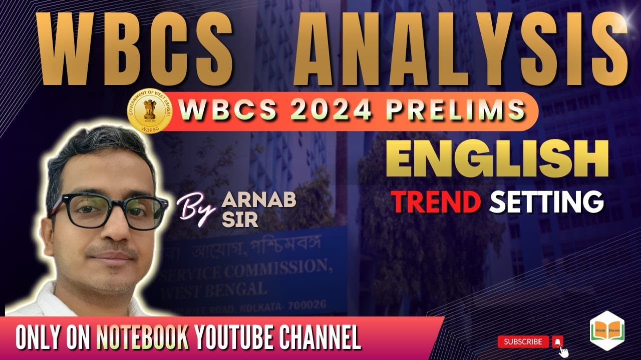 ENGLISH || Trend Setting || CLASS-1 || WBCS 2024 Preliminary || Arnab Sir || Note Book