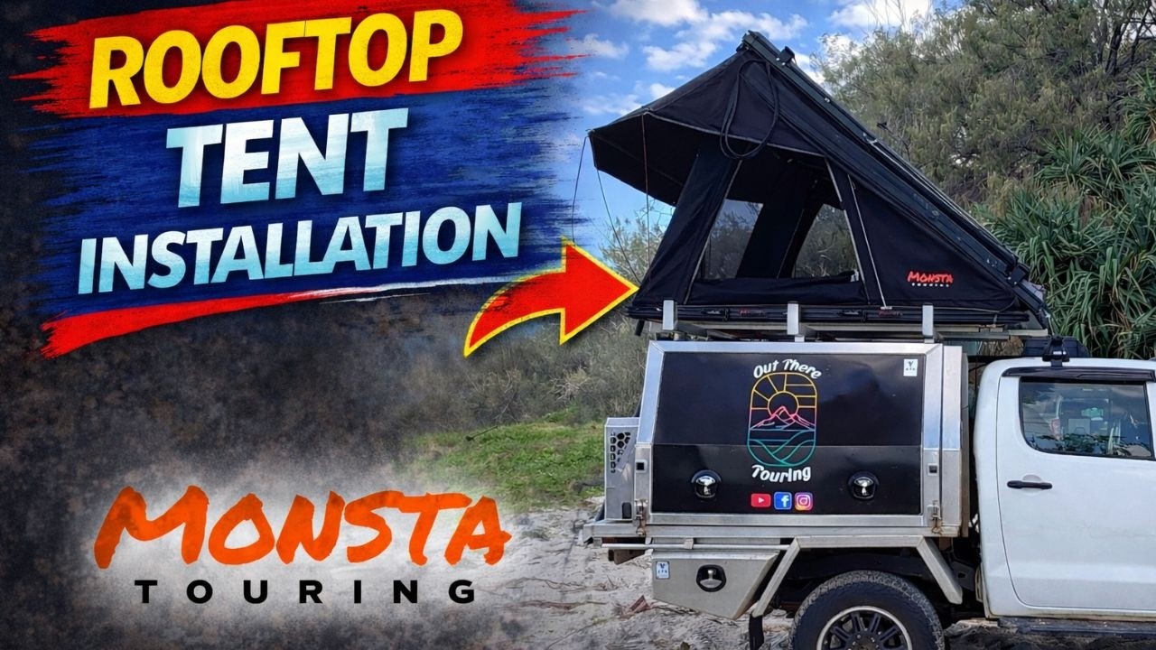 Rooftop tent installation, Monsta Touring Godzilla