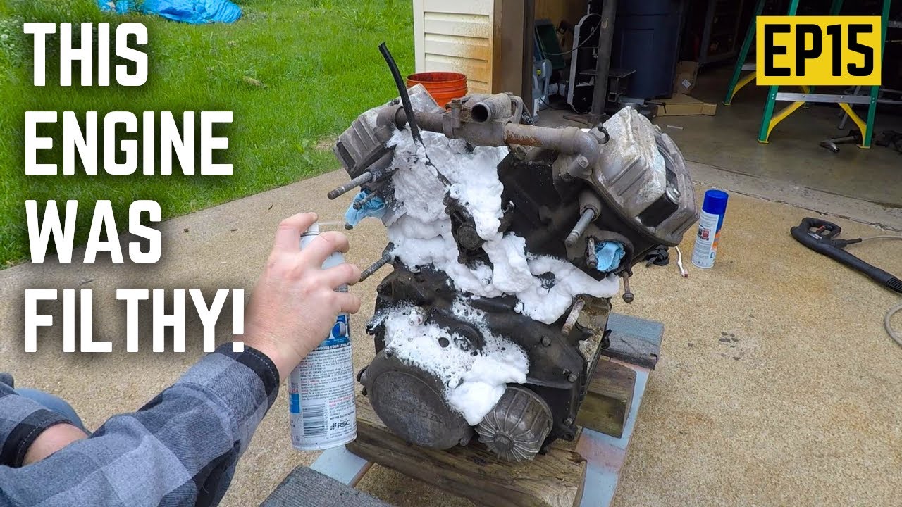 Cleaning A Filthy Motorcycle Engine Timelapse! - Honda GL650 Build EP15