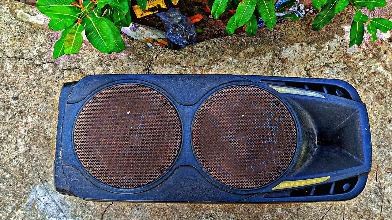 Restoration old bluetooth karaoke speaker |  Broken and rusty 10 inch dual speakers