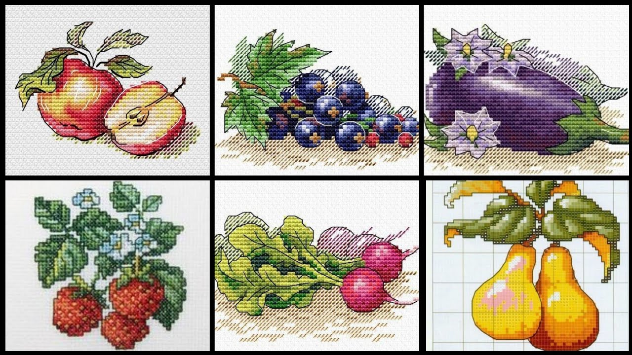 Beautiful vegetables Cross Stitch Patterns For kitchen