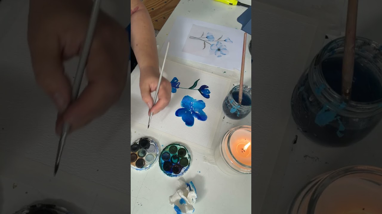 Watercolour flower instruction