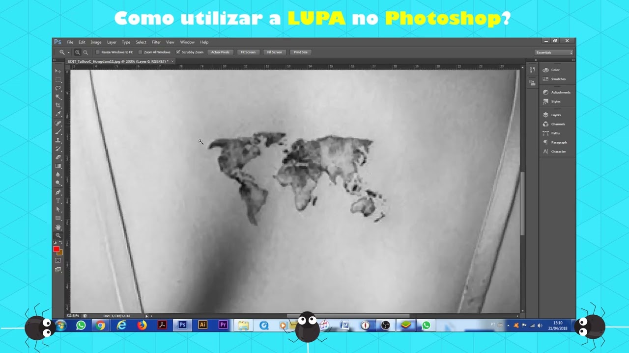 PHOTOSHOP LUPA - Como utilizar a lupa no Photoshop
