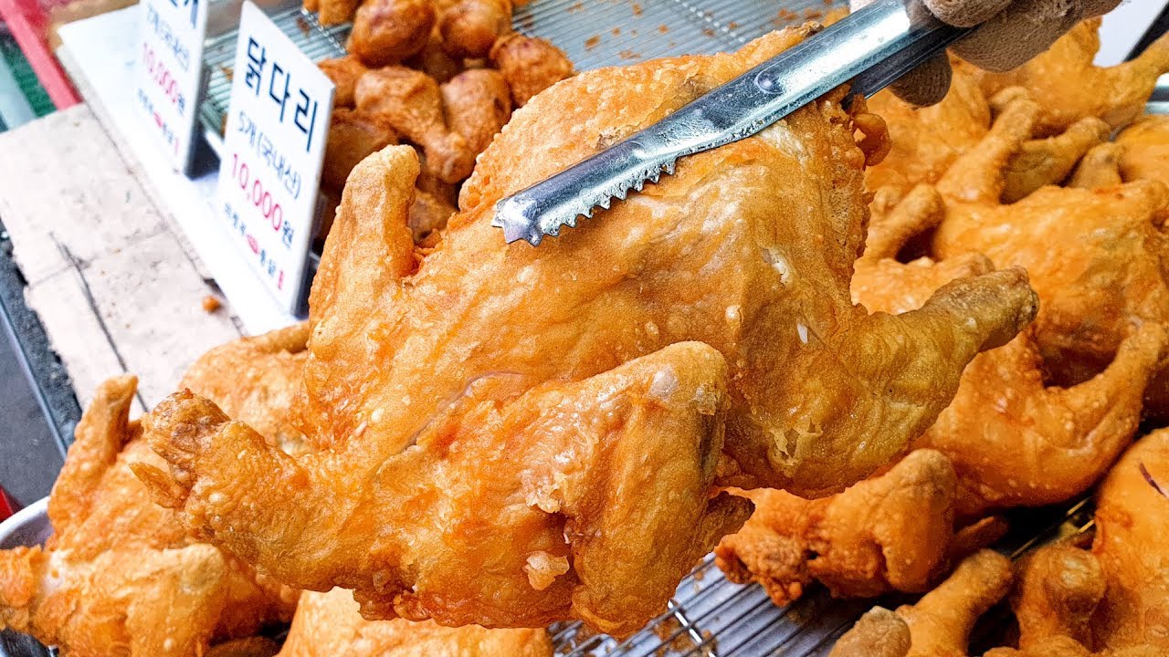 Корейская жареная курица, Чесночная курица, Хрустящая курица, Korean Street Food