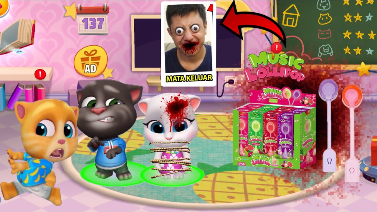 Musik Lolipop Viral Di Depan Rumah Tom Angela! - My Talking Tom Friends 2