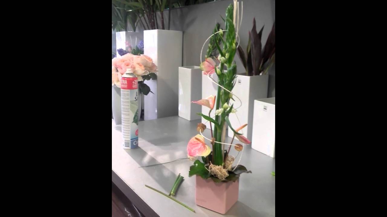 Tuto composition florale piquee