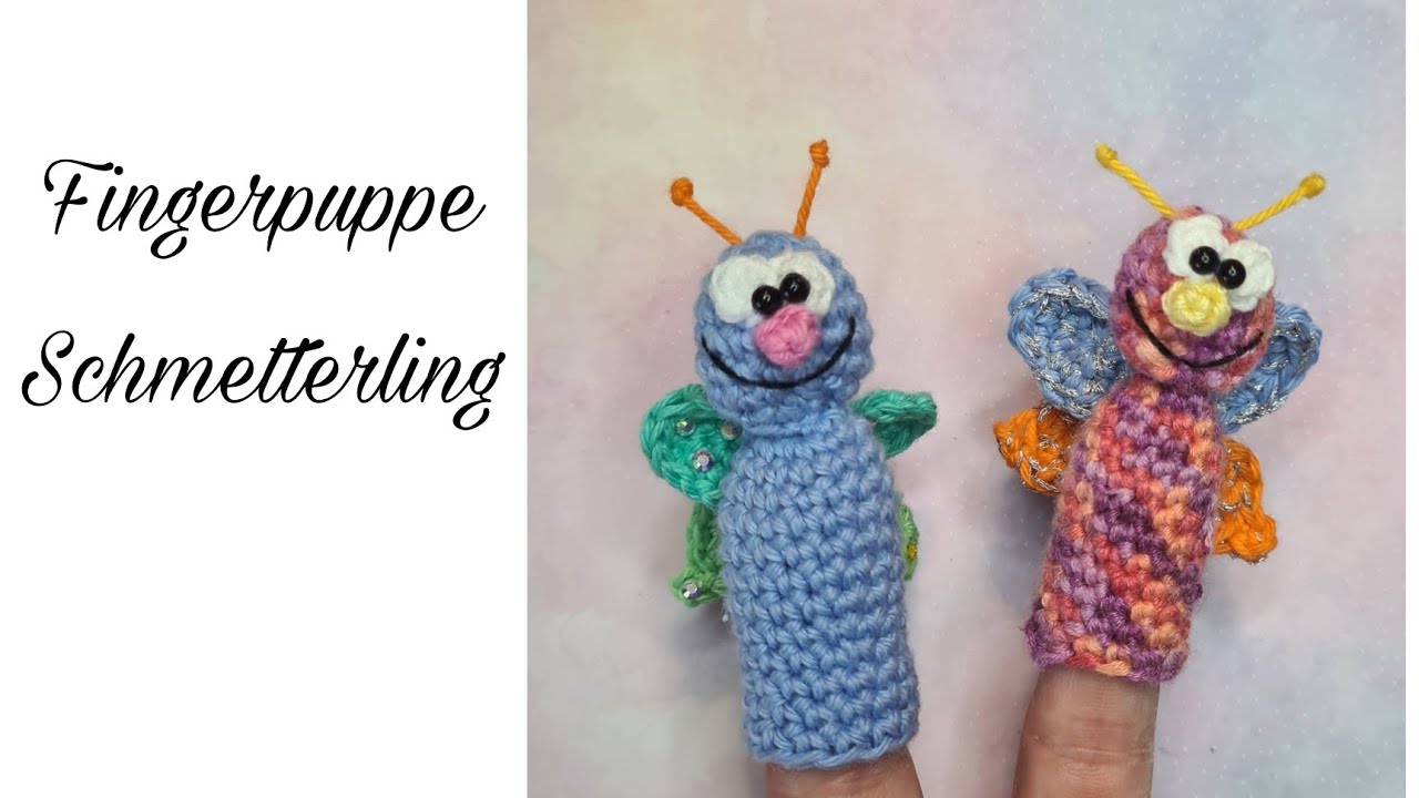 Fingerpuppe Schmetterling häkeln